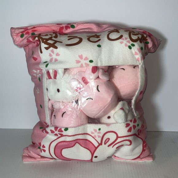 Bunny Pillow Japanese Plush Toy Soft Throw Stuffed Animal Pudding - Picture 1 of 7